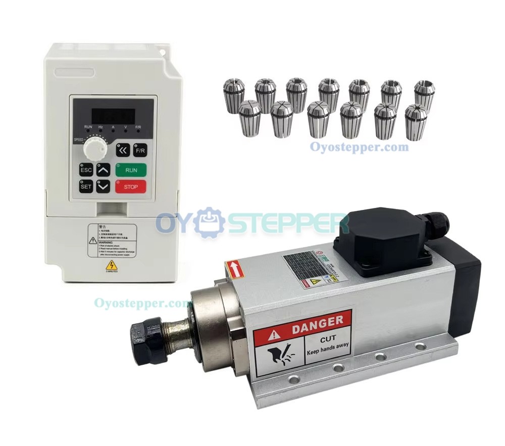 2.2KW 220V/380V VFD & Air Cooled Spindle Motor Kit ER20 24000RPM CNC Spindle & VFD Set